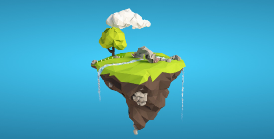 Floating island with waterfall file preview